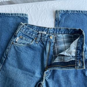 Carhartt Men’s Blue Jeans Flannel lined size 30 x 32